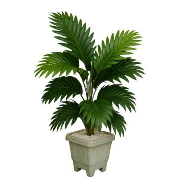 Imagem de Palmeira Coqueiro Artificial Vaso Decorativo Planta Tropical Realista 