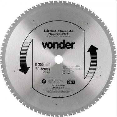Imagem de Lamina Circular Multicorte 355x2.2x3.0x80d - Vonder