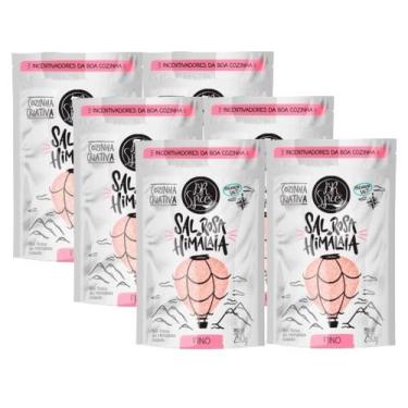 Imagem de Kit 6 Sal Rosa Do Himalaia Iodado Fino Br Spices Sachê 250g