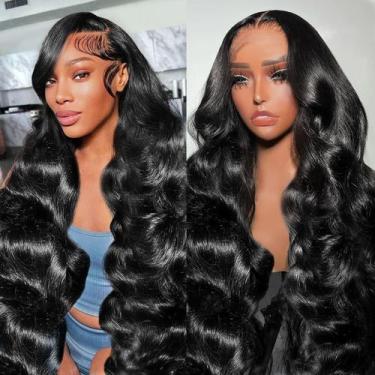 Imagem de Perucas frontais de renda Vinisay Body Wave 24", cabelo humano de 180 