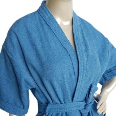 Imagem de Roupão Banho Adulto Atoalhado Algodão Feminino Masculino Robe M GG - M