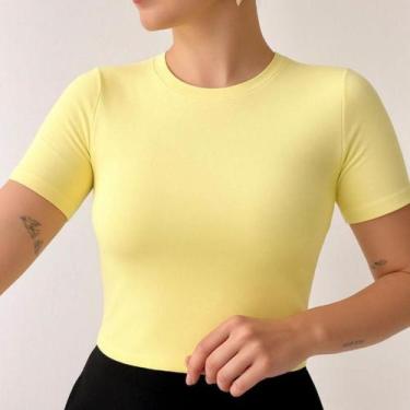 Imagem de Blusa Blusinha Feminina Suplex Duplo Básica Elegante Blogueira Tendenc