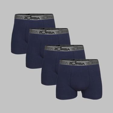 Imagem de Kit 4 Cuecas Zorba Boxer com Suporte Anatômico 667 Azul Marinho - M, A