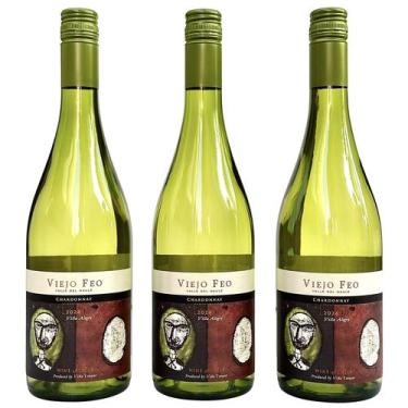 Imagem de Vinho Viejo Feo Reserva Chardonnay  Kit Com 3 Garrafas  Ofertas - VIÑA