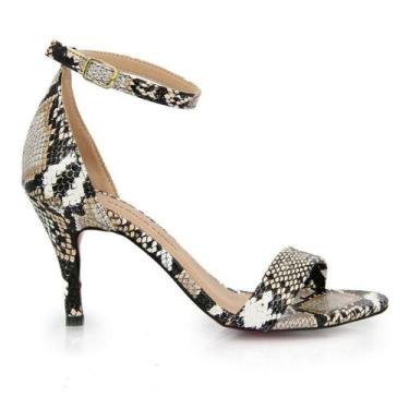 Imagem de Sandália VL Animal Print Bico Redondo e Salto Fino 8cm - Vitória Lugo,