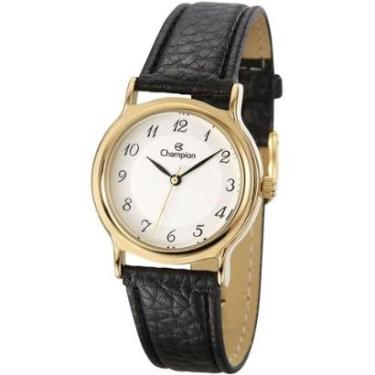 Imagem de Relógio Feminino Champion Original CN28026B Pulseira Couro Preto-Feminino