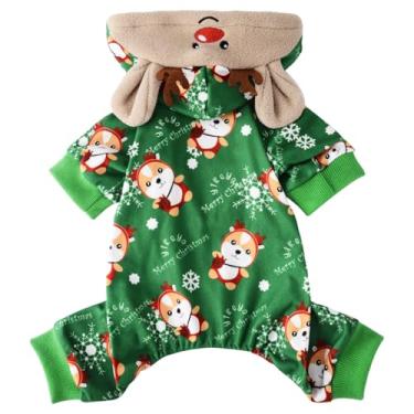 Imagem de Sebaoyu Pijamas de Natal para cães, pijamas de inverno chihuahua yorkie com estampa de rena de cachorro, pijamas macios para cães, roupas de cachorro, macacões, roupas para cães pequenos de ano novo