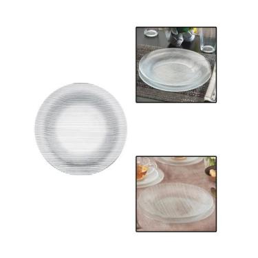 Imagem de Prato de Vidro Diamante Fundo 22,4cm - Nadir