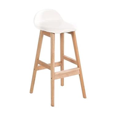 Imagem de GRFIT Cadeira de bar 73 cm cadeira de bar nórdica de madeira maciça banco alto doméstico moderno simples mesa de bar cadeira de jantar bancos de bar ajustáveis (cor: latão)