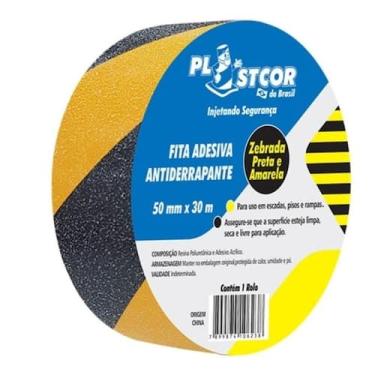 Imagem de Fita Adesiva Antiderrapante Piso Escada Rampa Externo 30mts - plastcor