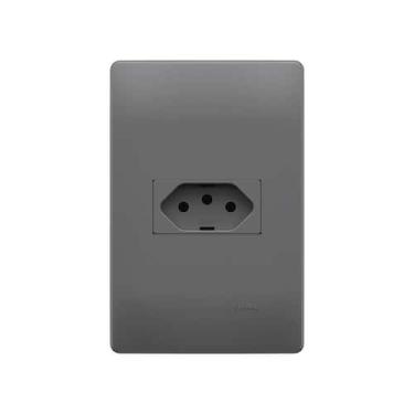 Imagem de Tomada Fame Habitat Onix 2P+T 20A com Placa 4x2, Onix