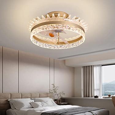 Imagem de Luzes de ventilador, ventilador de cristal com luzes ceililightiled ceilifan 360° Shakihead fornecimento de ar direcional ventilador mudo teto para sala de estar quarto sala de jantar/D