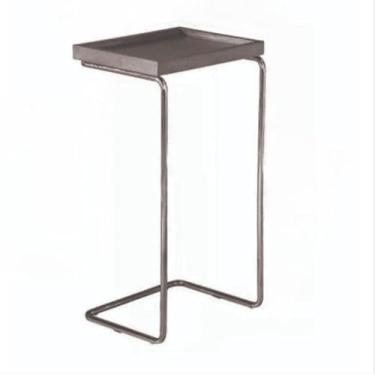 Imagem de Mesa Lateral, Mesinha de Canto para Sala, Mesa com Bandeja de Apoio para Sofá, 65×40×30cm(Preto,branca)