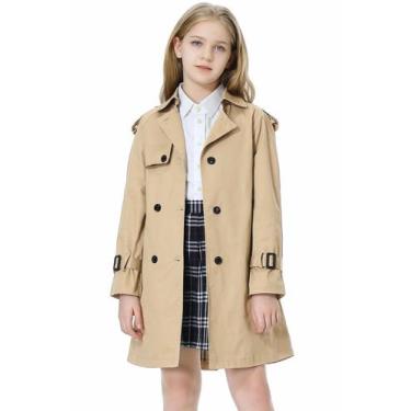 Imagem de Casaco impermeável Betusline Girls de peito duplo à prova de vento 4-5