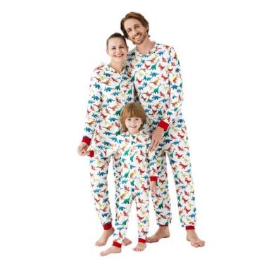 Imagem de Pijama PATPAT, macacão com capuz de Natal, família de dinossauros