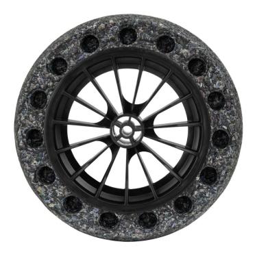 Imagem de Pneu Maciço Tramontina Em Borracha Macia Com Roda Plástica 8 Polegada Para Carrinho De Mão