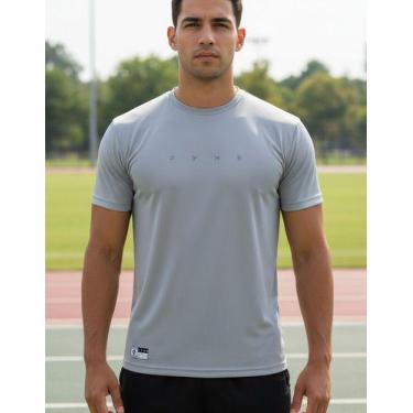 Imagem de Camiseta Térmica Academia Dry Fit, Poliamida Uv - Fyne Fit, Cinza, Lis