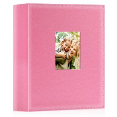 Imagem de Álbum de fotos Ywlake 10x15cm 400 bolsos de couro rosa