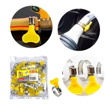 Imagem de Abraçadeira de Metal com Fecho Borboleta 10-16mm  Kit 50 Unidades - FB
