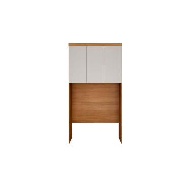 Imagem de Armário Ponte Modulado Aéreo Solteiro Rizon c/ 3 Portas cor Freijo Cumaru c/ Fendi - Novo Horizonte