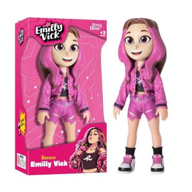 Imagem de Boneca Emily Vick Dos Rosa Youtuber Infantil Articulada 25Cm