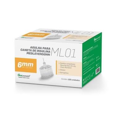 Imagem de Agulha 6mm para Caneta de medicamentos injetáveis Medlevensohn 100 Uni