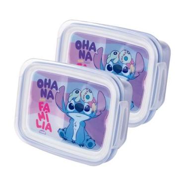 Imagem de 2 Marmita Bebê Pote Hermético Infantil Merenda Lanche Escolar 630ML - 