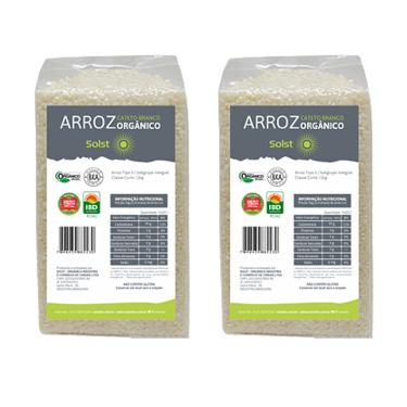 Imagem de Kit 2X: Arroz Cateto Curto Branco Orgânico Solst 1kg