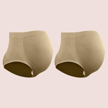 Imagem de Kit 2 Calcinha Maternity Zee Rucci Tanga Sem Costura, Bege, P