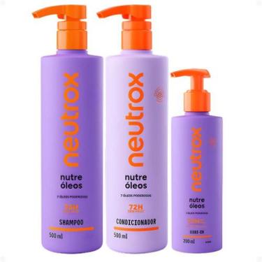 Imagem de Kit Neutrox Nutre Óleos: Shampoo, Condicionador 500ml e Leave-in Capil
