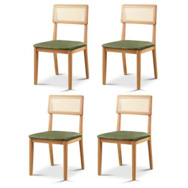 Imagem de Kit 4 Cadeiras de Jantar com Encosto de Telinha Ava - Zurc Decor
