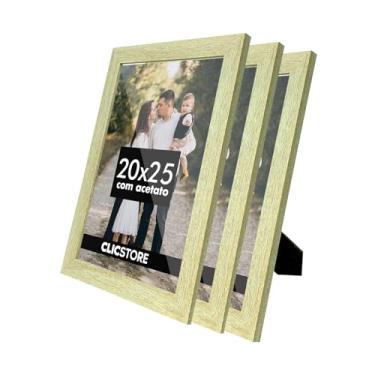 Imagem de Kit 3 Porta Retrato 20x25 Acetato Quadro Gravata Imagem Decoração Aparador (Carvalho)