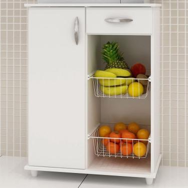 Imagem de Armário Fruteira Multiuso De Madeira Belize Notável Branco