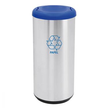 Imagem de Lixeira Inox Tramontina 40L Cápsula Selecta Basculante Azul