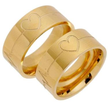 Imagem de Alianças Moeda Casamento Banhada 18k Anatômica Tradicional Anatômicas 