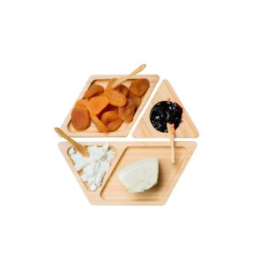 Imagem de Petisqueira de Bambu Hexagonal Desmontavel em 3 Partes