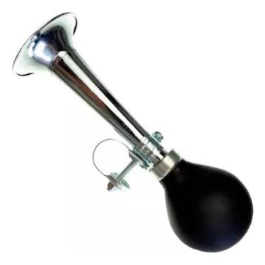 Imagem de Buzina Corneta Cromada Reta Bicicleta Padeiro Sorveteiro - KTR