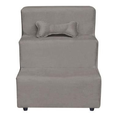 Imagem de Escadinha Pet 3 Degraus Cachorro E Gato Veludo Cappuccino