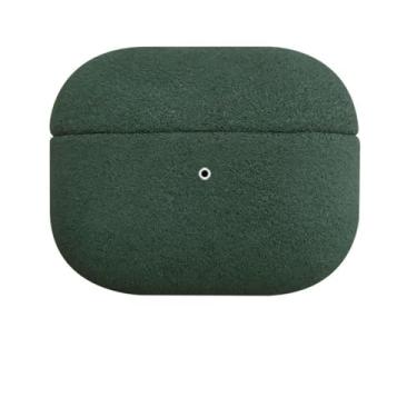 Imagem de Capa de fone de ouvido de couro de microfibra de camurça – Capa completa feita à mão para AirPods (verde escuro, Airpod Pro 3ª geração)