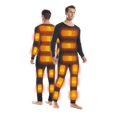 Imagem de Roupa íntima térmica masculina conjunto de roupa íntima térmica aquecida elétrica USB c...