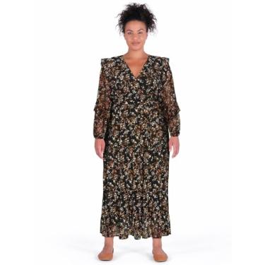 Imagem de City Chic Vestido feminino plus size para coquetel - Arielle Maxi, Floral, 58