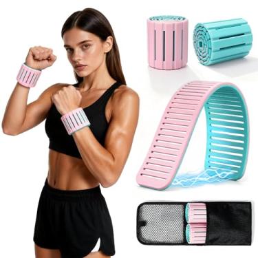 Imagem de Pesos magnéticos de pulso no tornozelo para mulheres, pacote com 2 (500 g cada) – Design respirável atualizado para a pele, tecnologia de envoltório de arco, ajuste antiderrapante seguro para treino