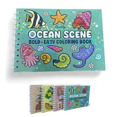 Imagem de Livro de Colorir Infantil e Adulto Anti-Estresse Com Capa Dura Holográfica e Encadernação Espiral Para Crianças e Adultos, Menina e Menino, Caderno Arteterapia (Capa Verde)