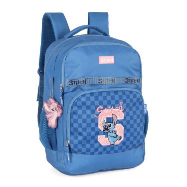 Imagem de Mochila Stitch Azul Xadrez – Luxcel Oficial Disney