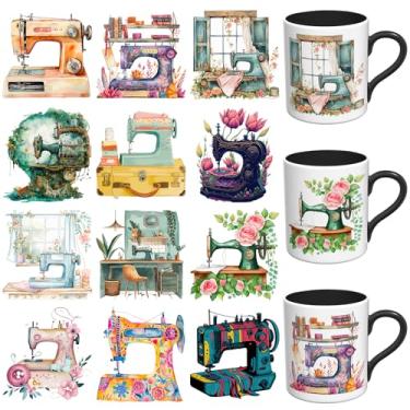 Imagem de XRTHGS Adesivos UV DTF - Pacote engraçado de 12 folhas UV DTF para canecas de vidro de café, decalques DIY para copos, esfregar à prova d'água em transferências para artesanato (máquina de costura)