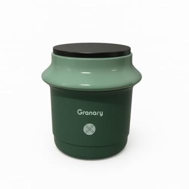 Imagem de Marmita De Plástico Com Colher Dobrável Pote De Armazenamento Recipiente De Cozinha (Verde)