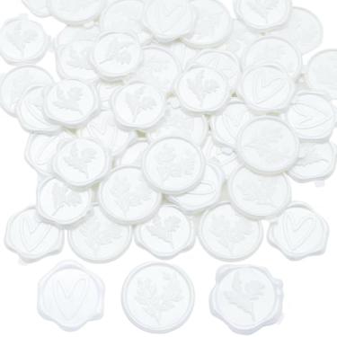 Imagem de Adesivos de selo de cera branco pérola, adesivo de vedação de envelope de casamento de eucalipto, 50 peças de adesivos autoadesivos de coração Prosecco (branco perolado3)