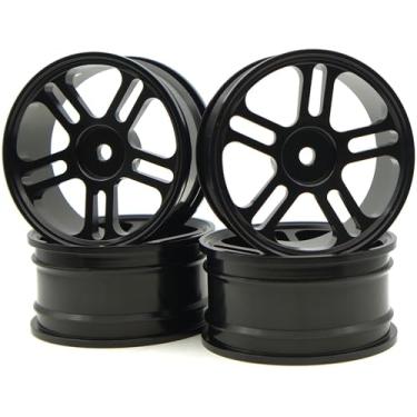 Imagem de 1/10 RC Drift Tires and Aluminum Wheels Rims Rally Racing Tyres 12m (Black)