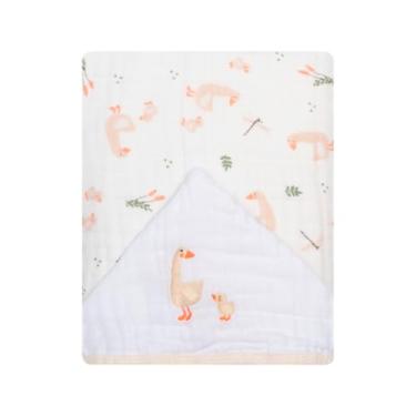 Imagem de Toalha Banhão com Capuz 3 Camadas, Tecido Macio para Banho e Relaxamento, 90x75 cm(Passeio dos Patinhos)