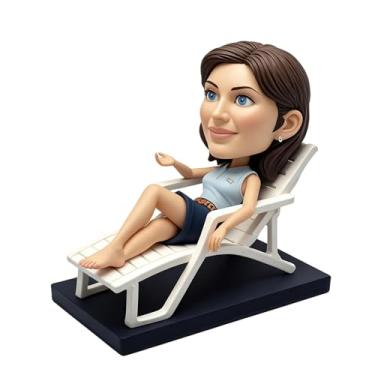 Imagem de Cadeira de praia personalizada que balança a cabeça personalizada a partir da foto, presente de relaxamento para esposa, mãe, amiga, amante de férias